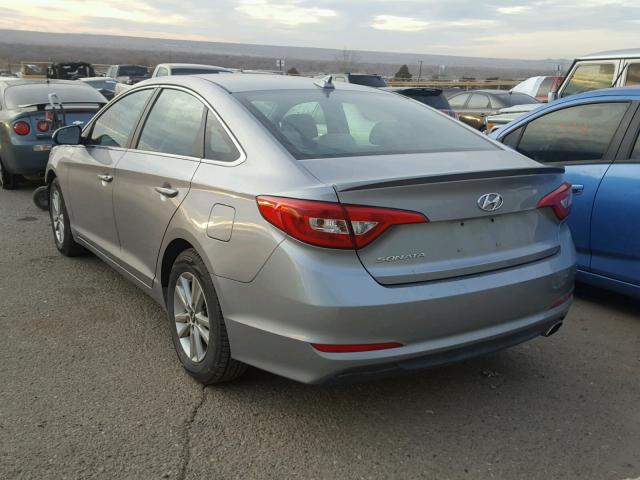 5NPE24AFXFH102475 - 2015 HYUNDAI SONATA SE GRAY photo 3