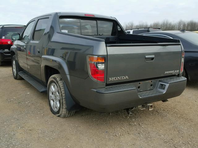 2HJYK16487H510174 - 2007 HONDA RIDGELINE GRAY photo 3