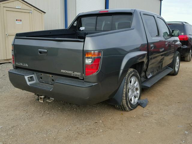 2HJYK16487H510174 - 2007 HONDA RIDGELINE GRAY photo 4