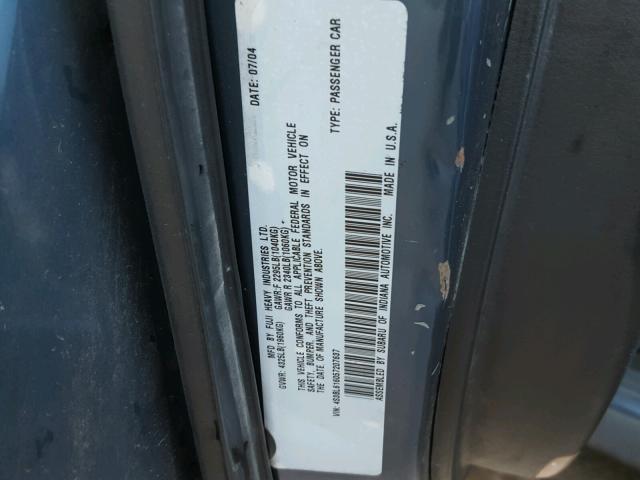 4S3BL616057207637 - 2005 SUBARU LEGACY 2.5 BLUE photo 10