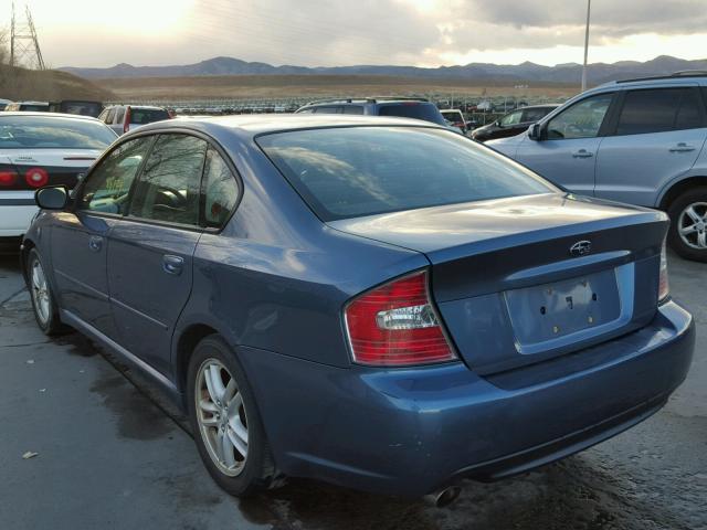 4S3BL616057207637 - 2005 SUBARU LEGACY 2.5 BLUE photo 3