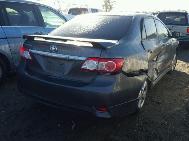 5YFBU4EE0DP186739 - 2013 TOYOTA COROLLA BA GRAY photo 4