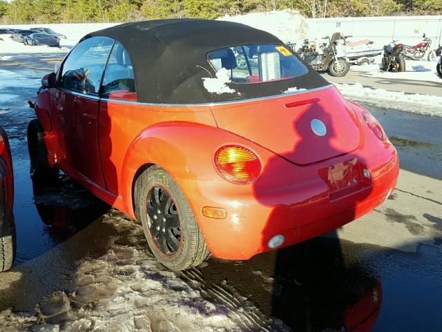 3VWBM31Y74M346503 - 2004 VOLKSWAGEN NEW BEETLE RED photo 3