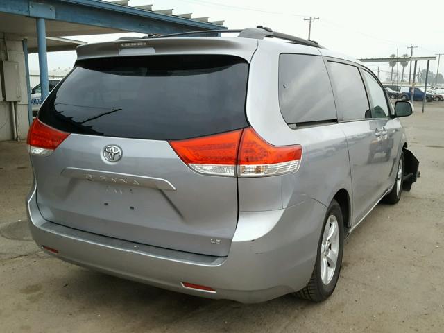 5TDKK3DC9BS129377 - 2011 TOYOTA SIENNA LE SILVER photo 4