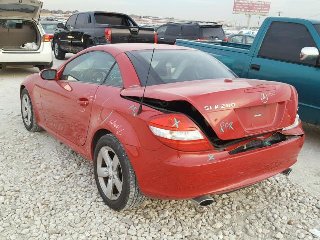 WDBWK54F08F185139 - 2008 MERCEDES-BENZ SLK 280 RED photo 3