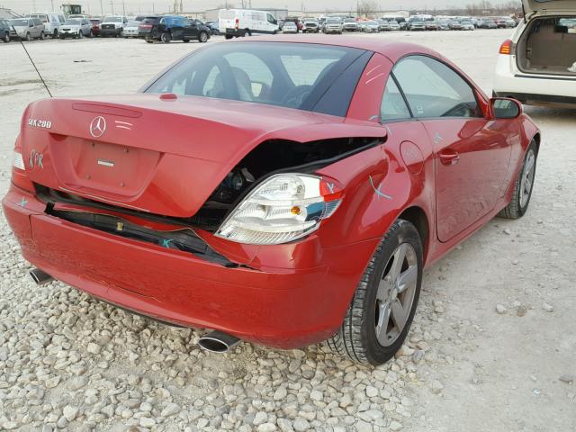 WDBWK54F08F185139 - 2008 MERCEDES-BENZ SLK 280 RED photo 4