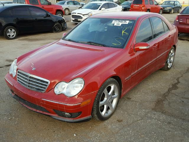 WDBRF52H67F924938 - 2007 MERCEDES-BENZ C 230 RED photo 2