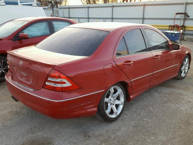 WDBRF52H67F924938 - 2007 MERCEDES-BENZ C 230 RED photo 4