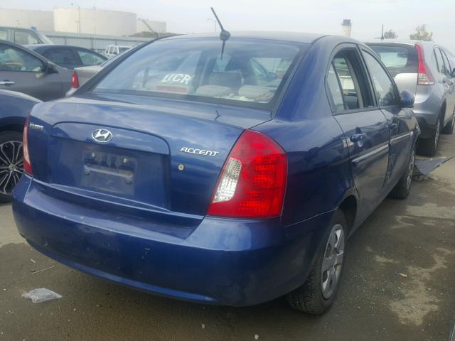 KMHCN46C07U098744 - 2007 HYUNDAI ACCENT GLS BLUE photo 4