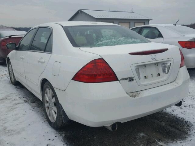 1HGCM66547A081470 - 2007 HONDA ACCORD EX WHITE photo 3