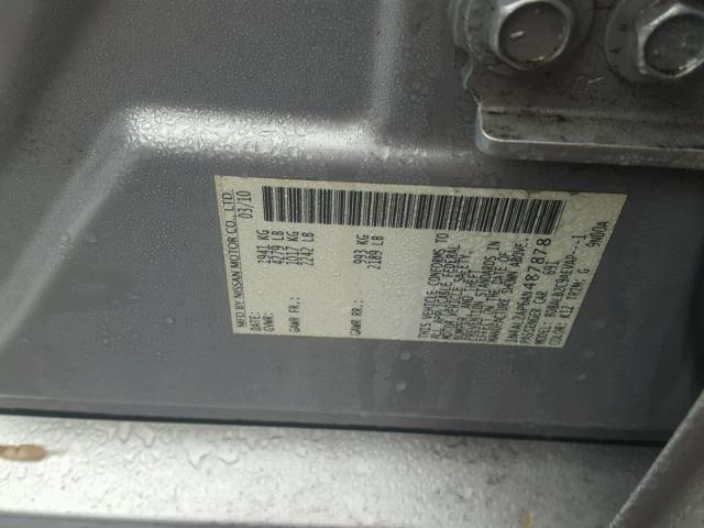 1N4AL2AP6AN487878 - 2010 NISSAN ALTIMA BAS SILVER photo 10