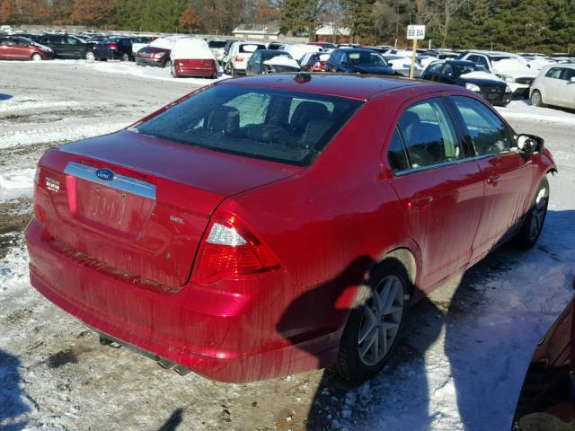 3FAHP0JA8CR283795 - 2012 FORD FUSION SEL RED photo 4