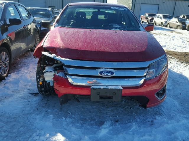 3FAHP0JA8CR283795 - 2012 FORD FUSION SEL RED photo 9