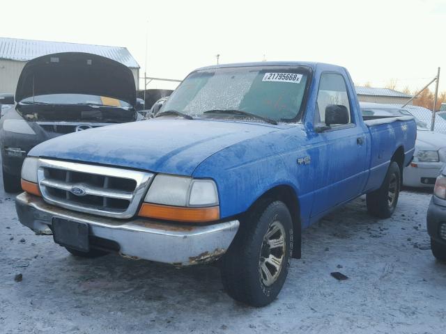 1FTYR10V0YPA32847 - 2000 FORD RANGER BLUE photo 2