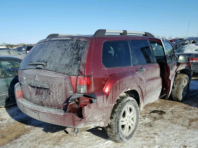 4A4MN21S55E071437 - 2005 MITSUBISHI ENDEAVOR L BURGUNDY photo 4