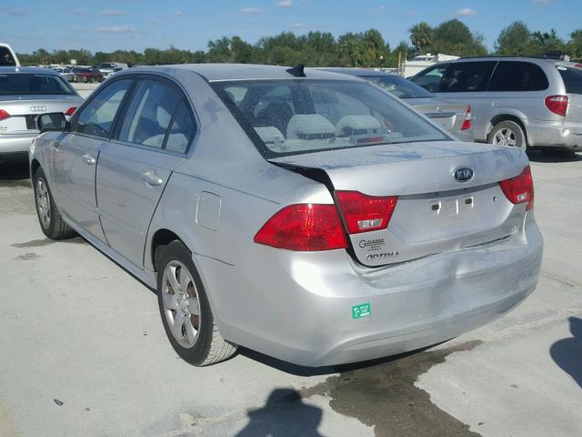 KNAGE228295356509 - 2009 KIA OPTIMA LX SILVER photo 3