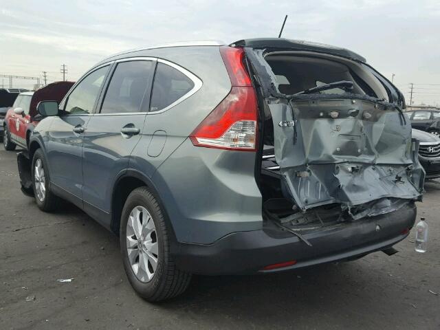 JHLRM3H75CC009555 - 2012 HONDA CR-V EXL BLUE photo 3