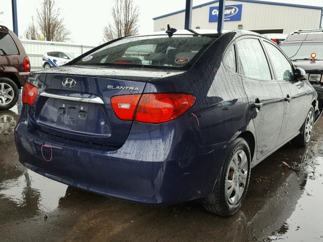 KMHDU4AD1AU019192 - 2010 HYUNDAI ELANTRA BL BLUE photo 4