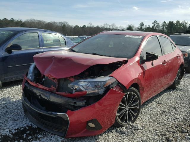 2T1BURHE6FC345310 - 2015 TOYOTA COROLLA L RED photo 2