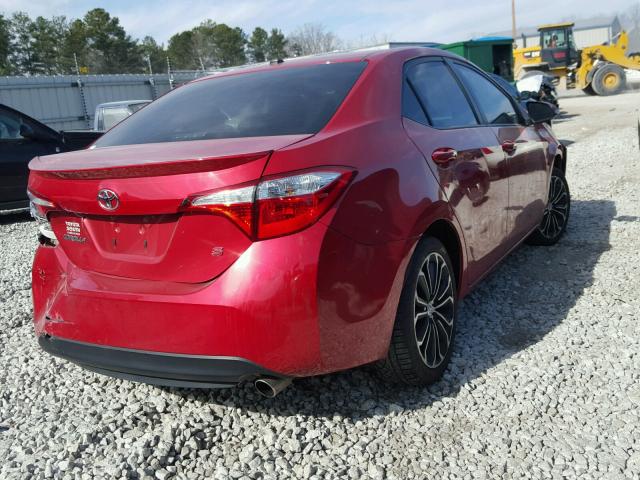 2T1BURHE6FC345310 - 2015 TOYOTA COROLLA L RED photo 4