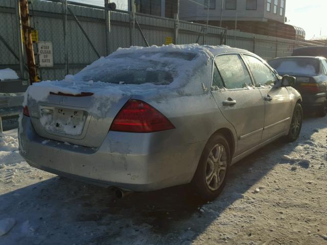 1HGCM56847A171593 - 2007 HONDA ACCORD EX SILVER photo 4