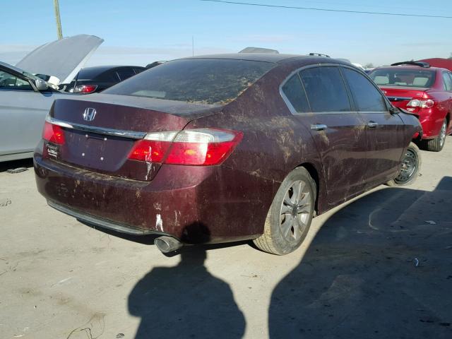 1HGCR2F35EA060567 - 2014 HONDA ACCORD LX BURGUNDY photo 4