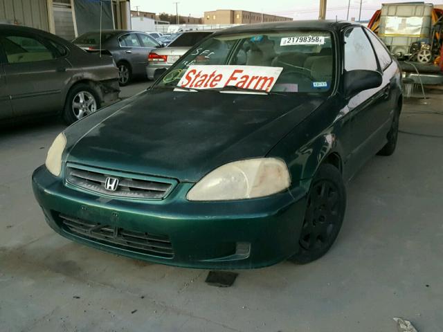 1HGEJ6222YL040287 - 2000 HONDA CIVIC DX GREEN photo 2