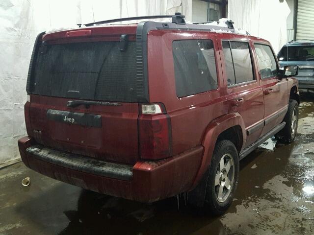 1J8HG48K49C554559 - 2009 JEEP COMMANDER BURGUNDY photo 4