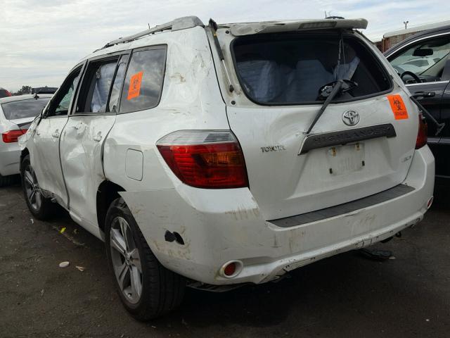 JTEES43A592142398 - 2009 TOYOTA HIGHLANDER WHITE photo 3