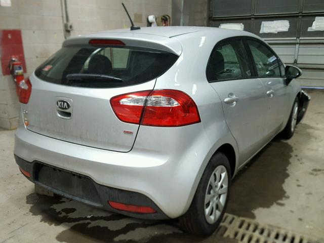 KNADM5A3XE6352404 - 2014 KIA RIO LX SILVER photo 4