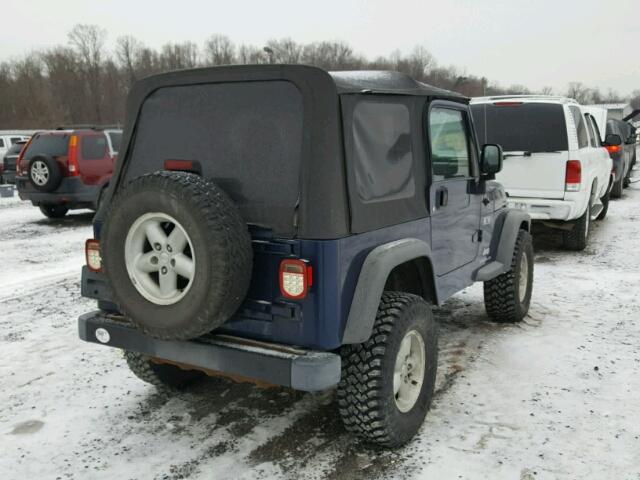 1J4FA39S53P335371 - 2003 JEEP WRANGLER C BLUE photo 4