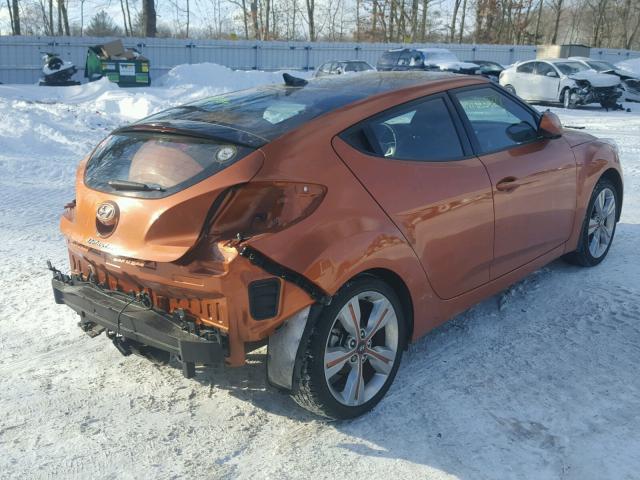 KMHTC6AD2GU302493 - 2016 HYUNDAI VELOSTER B ORANGE photo 4