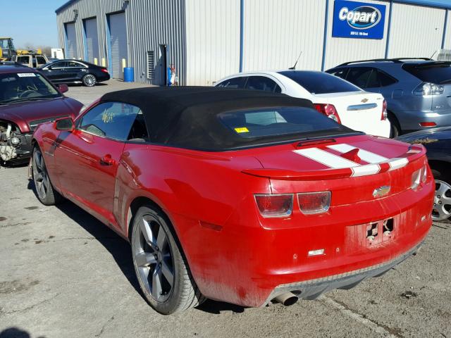 2G1FC3DDXB9189578 - 2011 CHEVROLET CAMARO LT RED photo 3