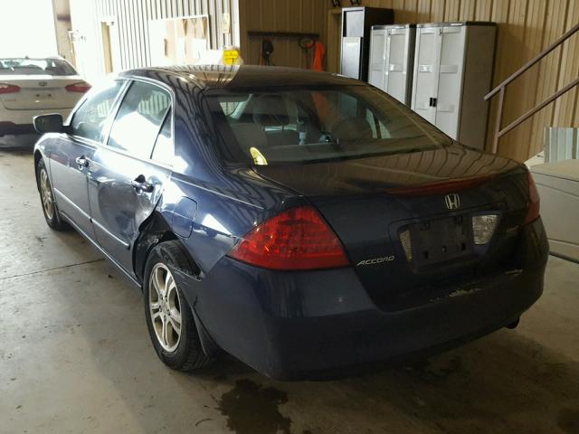 1HGCM56787A209043 - 2007 HONDA ACCORD EX BLUE photo 3