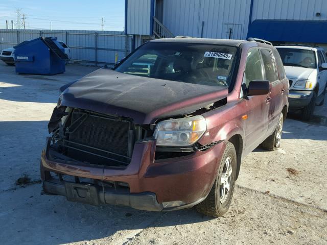 5FNYF28478B006556 - 2008 HONDA PILOT EX BURGUNDY photo 2