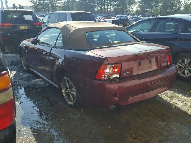 1FAFP45X04F110834 - 2004 FORD MUSTANG GT BURGUNDY photo 3