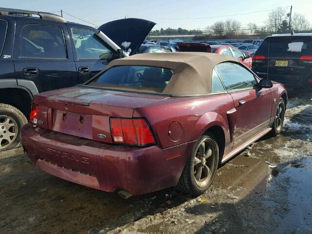 1FAFP45X04F110834 - 2004 FORD MUSTANG GT BURGUNDY photo 4