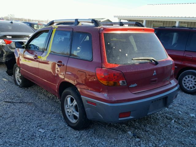 JA4LZ31F14U035842 - 2004 MITSUBISHI OUTLANDER RED photo 3