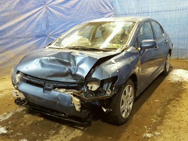 2HGFA16508H530834 - 2008 HONDA CIVIC LX BLUE photo 2