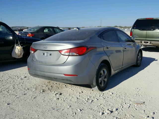 KMHDH4AEXFU390601 - 2015 HYUNDAI ELANTRA SE SILVER photo 4