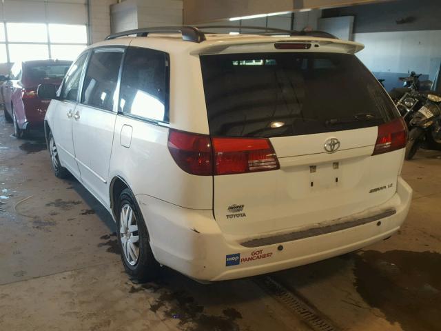 5TDZA23C55S303348 - 2005 TOYOTA SIENNA CE WHITE photo 3