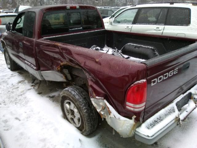 1B7GG22N8YS687775 - 2000 DODGE DAKOTA RED photo 3