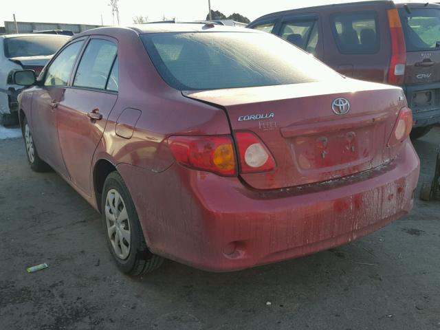 2T1BU40E09C109173 - 2009 TOYOTA COROLLA BA RED photo 3