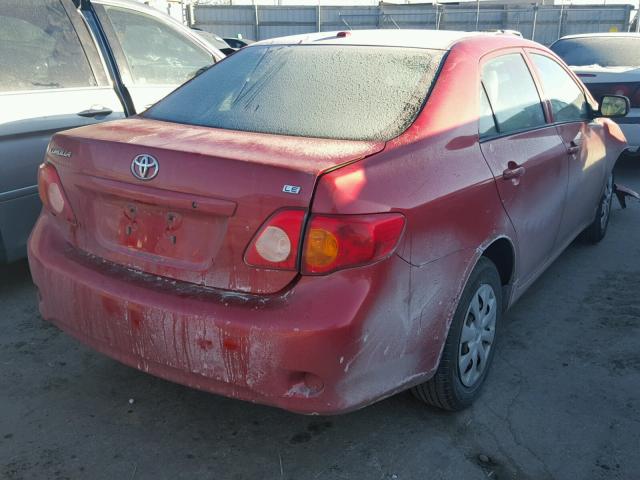 2T1BU40E09C109173 - 2009 TOYOTA COROLLA BA RED photo 4