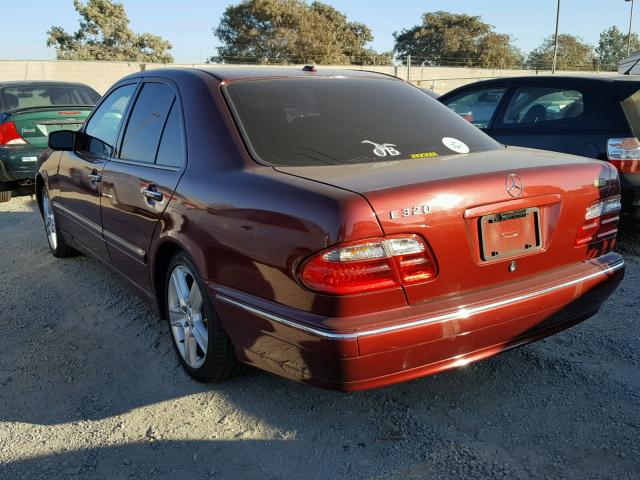 WDBJF65JX2B481114 - 2002 MERCEDES-BENZ E 320 BURGUNDY photo 3