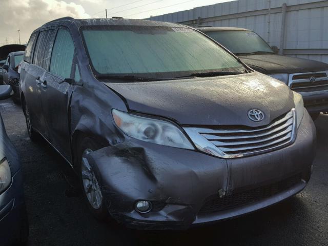 5TDYK3DC2BS037442 - 2011 TOYOTA SIENNA XLE GRAY photo 1