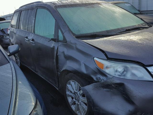 5TDYK3DC2BS037442 - 2011 TOYOTA SIENNA XLE GRAY photo 9