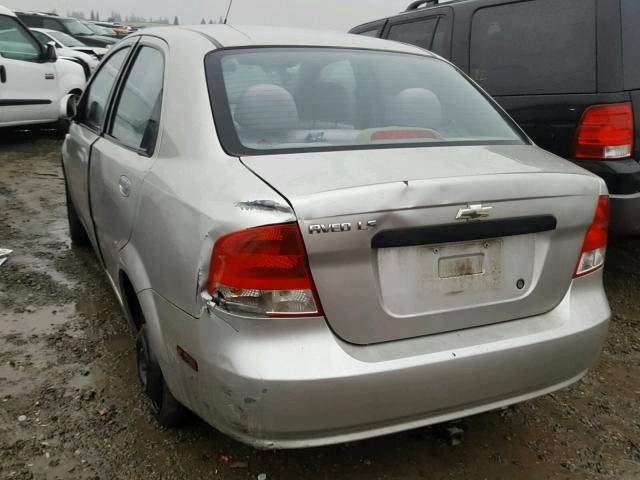 KL1TD52685B433567 - 2005 CHEVROLET AVEO BASE SILVER photo 3