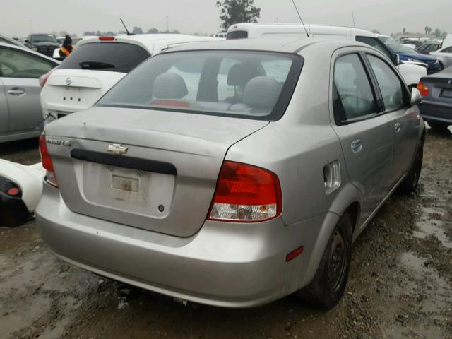 KL1TD52685B433567 - 2005 CHEVROLET AVEO BASE SILVER photo 4