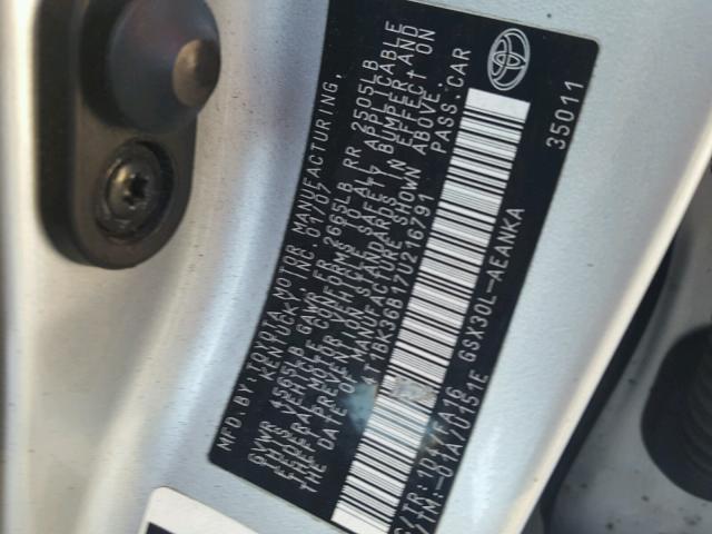 4T1BK36B17U216791 - 2007 TOYOTA AVALON XL SILVER photo 10